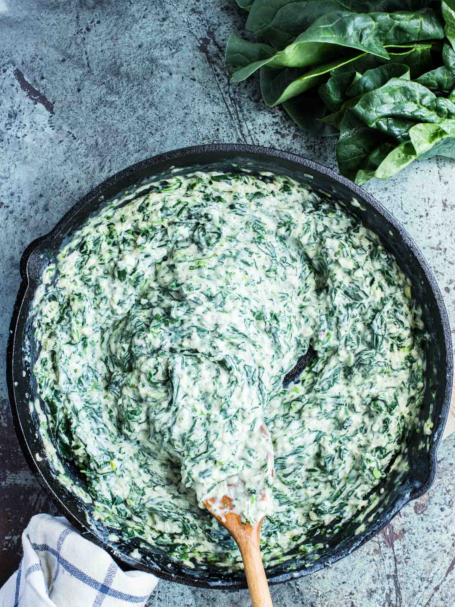 The BEST Steakhouse Style Creamed Spinach EVER in only 15 minutes