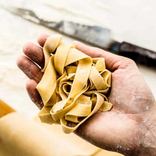 Easy 2 Ingredient Hand Cut Homemade Pasta Without Machine