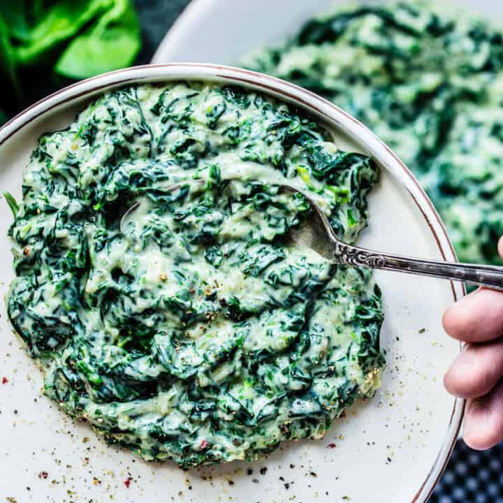 South African Steakhouse Style Creamed Spinach With Fresh Spinach